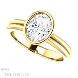 Oval Shaped Forever One Moissanite Engagement Ring #GTJ979-oval-fo-y