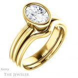 Oval Shaped Forever One Moissanite Engagement Ring #GTJ979-oval-fo-y