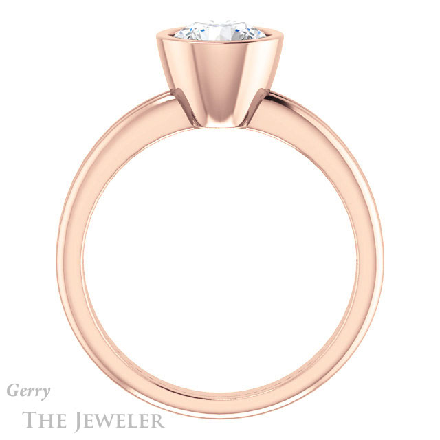 Round Cut Forever One Moissanite Engagement Ring #GTJ979-round-fo-r