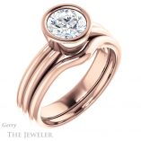 Round Cut Forever One Moissanite Engagement Ring #GTJ979-round-fo-r