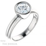 Round Cut Forever One Moissanite Engagement Ring #GTJ979-round-fo-w 4 Round Cut Forever One Moissanite Engagement Ring #GTJ979-round-fo-w