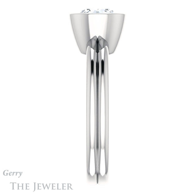 Round Cut Forever One Moissanite Engagement Ring #GTJ979-round-fo-w 3 Round Cut Forever One Moissanite Engagement Ring #GTJ979-round-fo-w