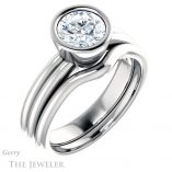 Round Cut Forever One Moissanite Engagement Ring #GTJ979-round-fo-w 6 Round Cut Forever One Moissanite Engagement Ring #GTJ979-round-fo-w