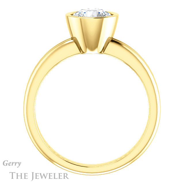 Round Cut Forever One Moissanite Engagement Ring #GTJ979-round-fo-y