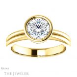 Round Cut Forever One Moissanite Engagement Ring #GTJ979-round-fo-y
