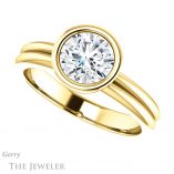 Round Cut Forever One Moissanite Engagement Ring #GTJ979-round-fo-y