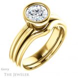Round Cut Forever One Moissanite Engagement Ring #GTJ979-round-fo-y