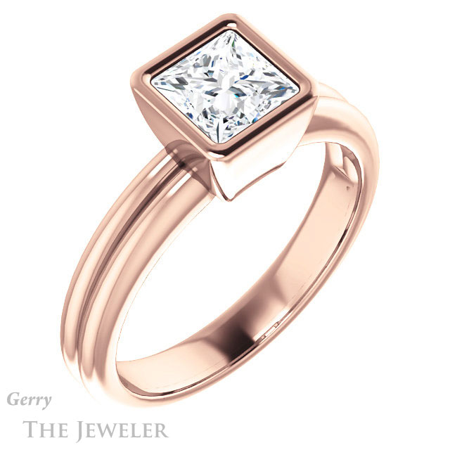 Princess Cut Forever One Moissanite Engagement Ring #GTJ979-square-fo-r 4 Princess Cut Forever One Moissanite Engagement Ring #GTJ979-square-fo-r
