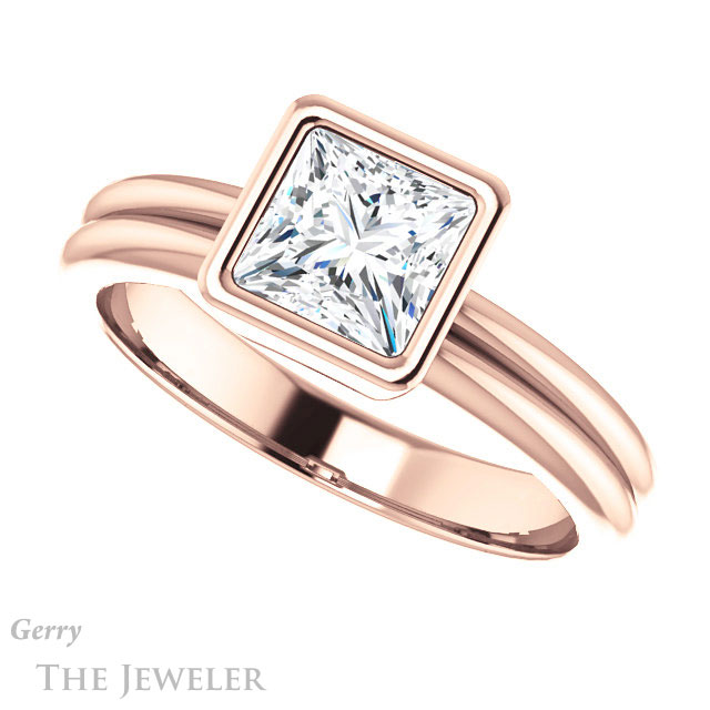 Princess Cut Forever One Moissanite Engagement Ring #GTJ979-square-fo-r 5 Princess Cut Forever One Moissanite Engagement Ring #GTJ979-square-fo-r