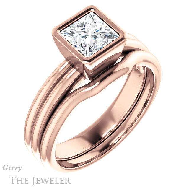 Princess Cut Forever One Moissanite Engagement Ring #GTJ979-square-fo-r 6 Princess Cut Forever One Moissanite Engagement Ring #GTJ979-square-fo-r