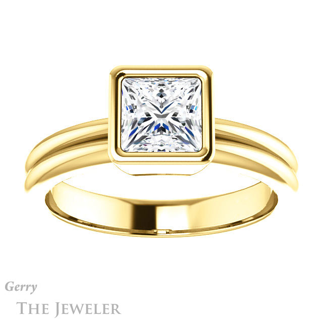Princess Cut Forever One Moissanite Engagement Ring #GTJ979-square-fo-y