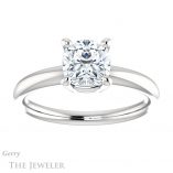 Cushion Cut Forever One Moissanite Engagement Ring #GTJ981-cushion-fo-w 1 Cushion Cut Forever One Moissanite Engagement Ring #GTJ981-cushion-fo-w