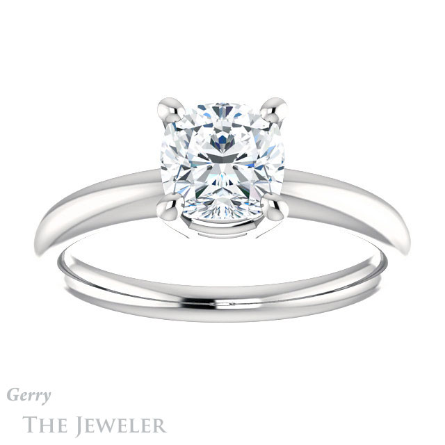 Cushion Cut Forever One Moissanite Engagement Ring #GTJ981-cushion-fo-w 1 Cushion Cut Forever One Moissanite Engagement Ring #GTJ981-cushion-fo-w