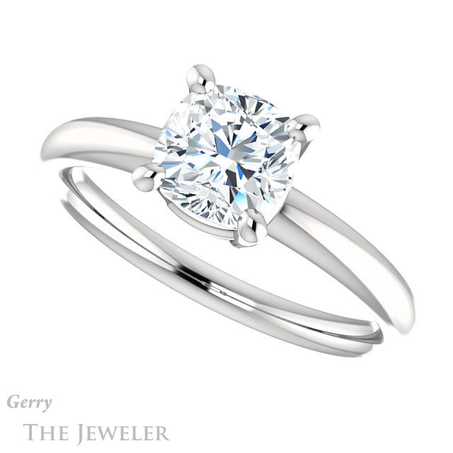 Cushion Cut Forever One Moissanite Engagement Ring #GTJ981-cushion-fo-w 5 Cushion Cut Forever One Moissanite Engagement Ring #GTJ981-cushion-fo-w