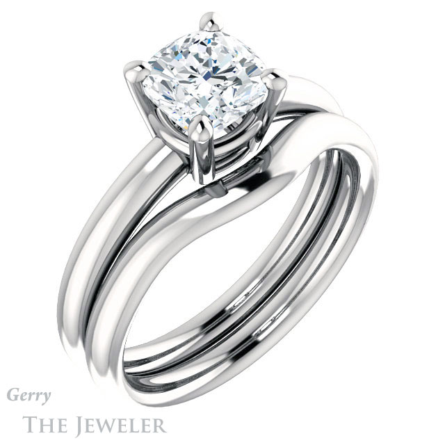 Cushion Cut Forever One Moissanite Engagement Ring #GTJ981-cushion-fo-w 6 Cushion Cut Forever One Moissanite Engagement Ring #GTJ981-cushion-fo-w