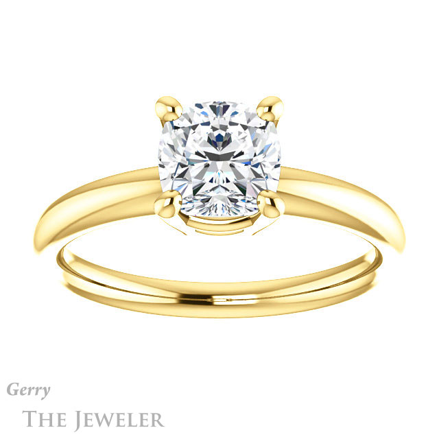 Cushion Cut Forever One Moissanite Engagement Ring #GTJ981-cushion-fo-y