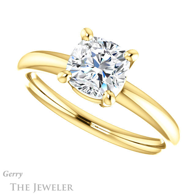 Cushion Cut Forever One Moissanite Engagement Ring #GTJ981-cushion-fo-y