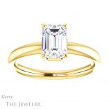 Emerald Cut Forever Brilliant Moissanite Engagement Ring #GTJ981-emerald-fb-y