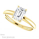 Emerald Cut Forever Brilliant Moissanite Engagement Ring #GTJ981-emerald-fb-y