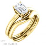 Emerald Cut Forever Brilliant Moissanite Engagement Ring #GTJ981-emerald-fb-y