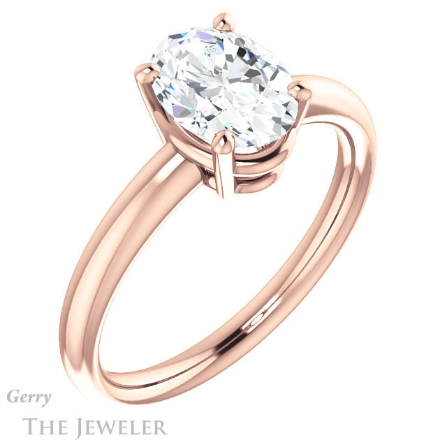 Oval Shaped Forever One Moissanite Engagement Ring #GTJ981-oval-fo-r 4 Oval Shaped Forever One Moissanite Engagement Ring #GTJ981-oval-fo-r