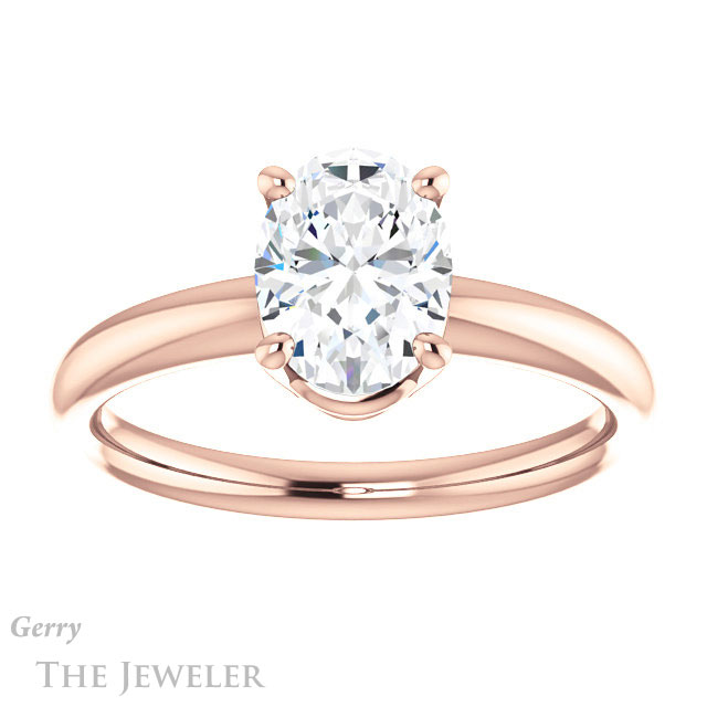 Oval Shaped Forever One Moissanite Engagement Ring #GTJ981-oval-fo-r 1 Oval Shaped Forever One Moissanite Engagement Ring #GTJ981-oval-fo-r
