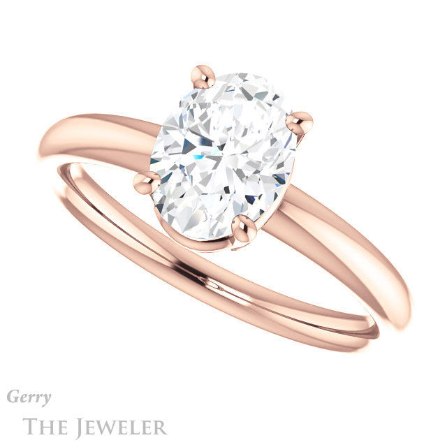Oval Shaped Forever One Moissanite Engagement Ring #GTJ981-oval-fo-r 5 Oval Shaped Forever One Moissanite Engagement Ring #GTJ981-oval-fo-r