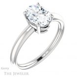 Oval Shaped Forever One Moissanite Engagement Ring #GTJ981-oval-fo-w 4 Oval Shaped Forever One Moissanite Engagement Ring #GTJ981-oval-fo-w