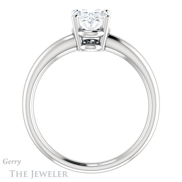 Oval Shaped Forever One Moissanite Engagement Ring #GTJ981-oval-fo-w 2 Oval Shaped Forever One Moissanite Engagement Ring #GTJ981-oval-fo-w