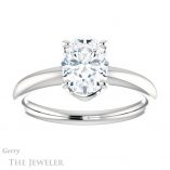 Oval Shaped Forever One Moissanite Engagement Ring #GTJ981-oval-fo-w 1 Oval Shaped Forever One Moissanite Engagement Ring #GTJ981-oval-fo-w