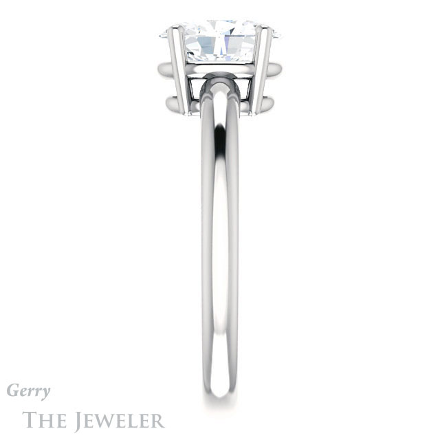 Oval Shaped Forever One Moissanite Engagement Ring #GTJ981-oval-fo-w 3 Oval Shaped Forever One Moissanite Engagement Ring #GTJ981-oval-fo-w