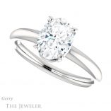 Oval Shaped Forever One Moissanite Engagement Ring #GTJ981-oval-fo-w 5 Oval Shaped Forever One Moissanite Engagement Ring #GTJ981-oval-fo-w