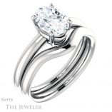 Oval Shaped Forever One Moissanite Engagement Ring #GTJ981-oval-fo-w 6 Oval Shaped Forever One Moissanite Engagement Ring #GTJ981-oval-fo-w