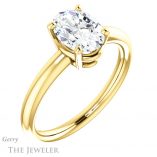 Oval Shaped Forever One Moissanite Engagement Ring #GTJ981-oval-fo-y 4 Oval Shaped Forever One Moissanite Engagement Ring #GTJ981-oval-fo-y
