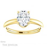Oval Shaped Forever One Moissanite Engagement Ring #GTJ981-oval-fo-y 1 Oval Shaped Forever One Moissanite Engagement Ring #GTJ981-oval-fo-y