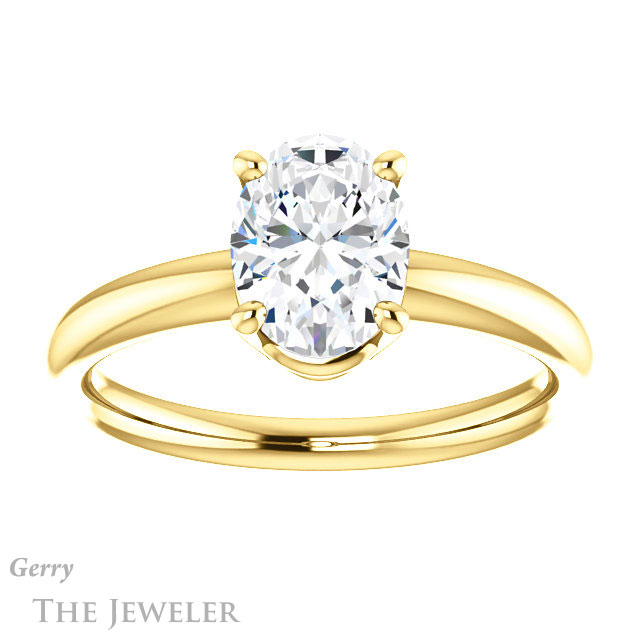 Oval Shaped Forever One Moissanite Engagement Ring #GTJ981-oval-fo-y 1 Oval Shaped Forever One Moissanite Engagement Ring #GTJ981-oval-fo-y