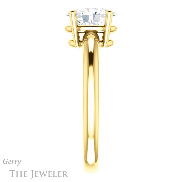 Oval Shaped Forever One Moissanite Engagement Ring #GTJ981-oval-fo-y 3 Oval Shaped Forever One Moissanite Engagement Ring #GTJ981-oval-fo-y