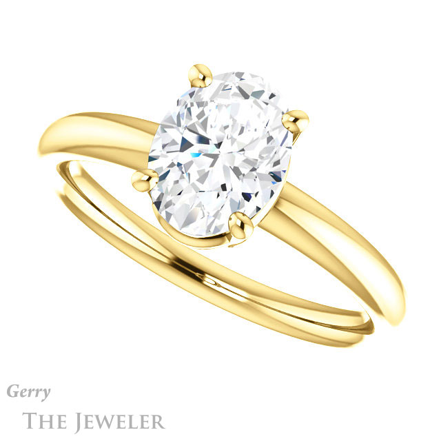 Oval Shaped Forever One Moissanite Engagement Ring #GTJ981-oval-fo-y 5 Oval Shaped Forever One Moissanite Engagement Ring #GTJ981-oval-fo-y