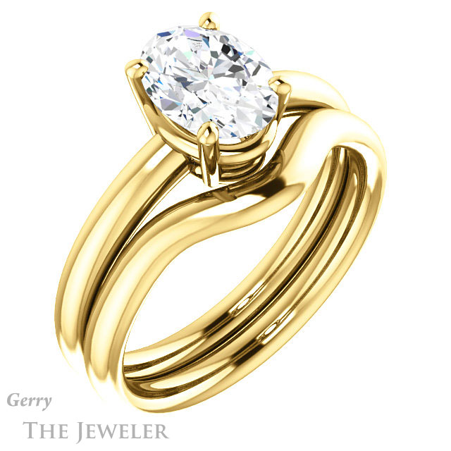 Oval Shaped Forever One Moissanite Engagement Ring #GTJ981-oval-fo-y 6 Oval Shaped Forever One Moissanite Engagement Ring #GTJ981-oval-fo-y
