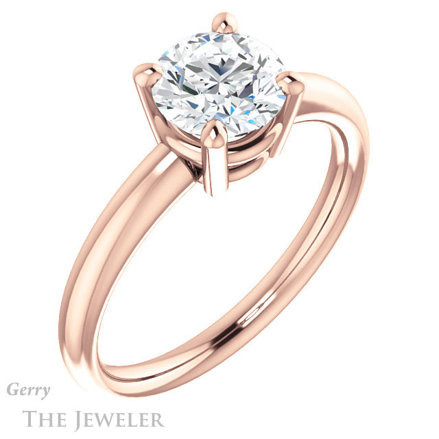 Round Cut Forever One Moissanite Engagement Ring #GTJ981-round-fo-r 4 Round Cut Forever One Moissanite Engagement Ring #GTJ981-round-fo-r