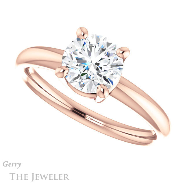 Round Cut Forever One Moissanite Engagement Ring #GTJ981-round-fo-r 5 Round Cut Forever One Moissanite Engagement Ring #GTJ981-round-fo-r