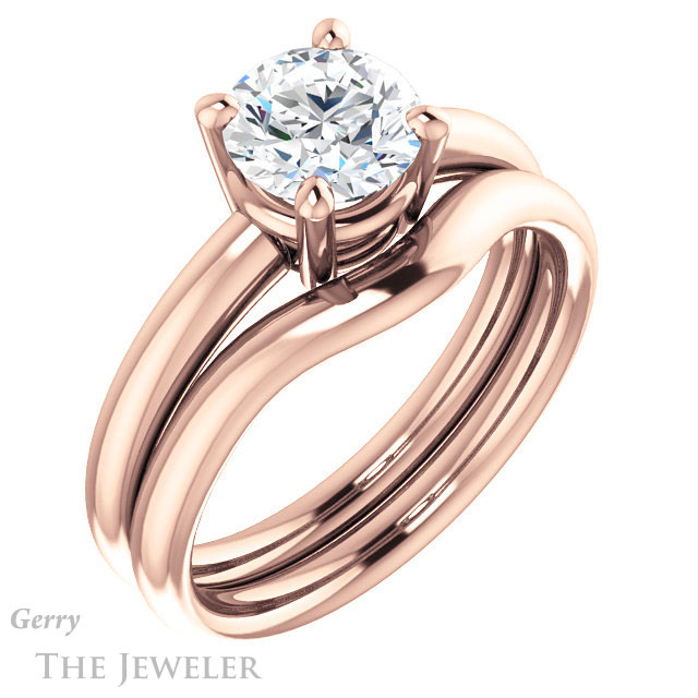 Round Cut Forever One Moissanite Engagement Ring #GTJ981-round-fo-r 6 Round Cut Forever One Moissanite Engagement Ring #GTJ981-round-fo-r