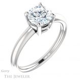 Round Cut Forever One Moissanite Engagement Ring #GTJ981-round-fo-w 4 Round Cut Forever One Moissanite Engagement Ring #GTJ981-round-fo-w