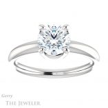 Round Cut Forever One Moissanite Engagement Ring #GTJ981-round-fo-w 1 Round Cut Forever One Moissanite Engagement Ring #GTJ981-round-fo-w