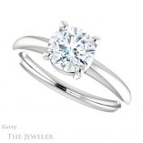 Round Cut Forever One Moissanite Engagement Ring #GTJ981-round-fo-w 5 Round Cut Forever One Moissanite Engagement Ring #GTJ981-round-fo-w