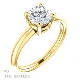 Round Cut Forever One Moissanite Engagement Ring #GTJ981-round-fo-y