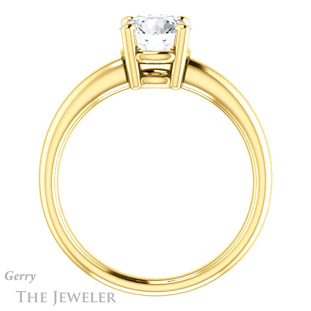 Round Cut Forever One Moissanite Engagement Ring #GTJ981-round-fo-y