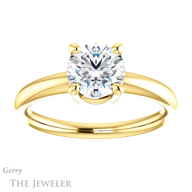 Round Cut Forever One Moissanite Engagement Ring #GTJ981-round-fo-y