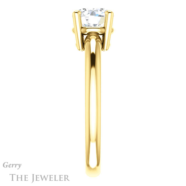 Round Cut Forever One Moissanite Engagement Ring #GTJ981-round-fo-y