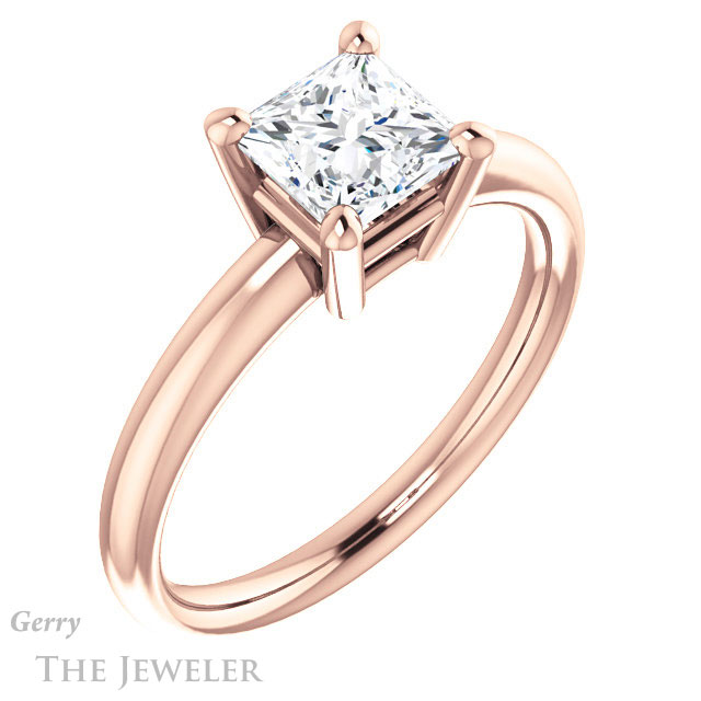 Princess Cut Forever One Moissanite Engagement Ring #GTJ981-square-fo-r 4 Princess Cut Forever One Moissanite Engagement Ring #GTJ981-square-fo-r